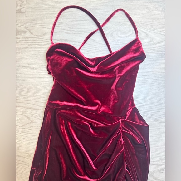 Amanda Uprichard Jasalina Velvet Mini Dress in Wine Red Size‎ S - Picture 6 of 11